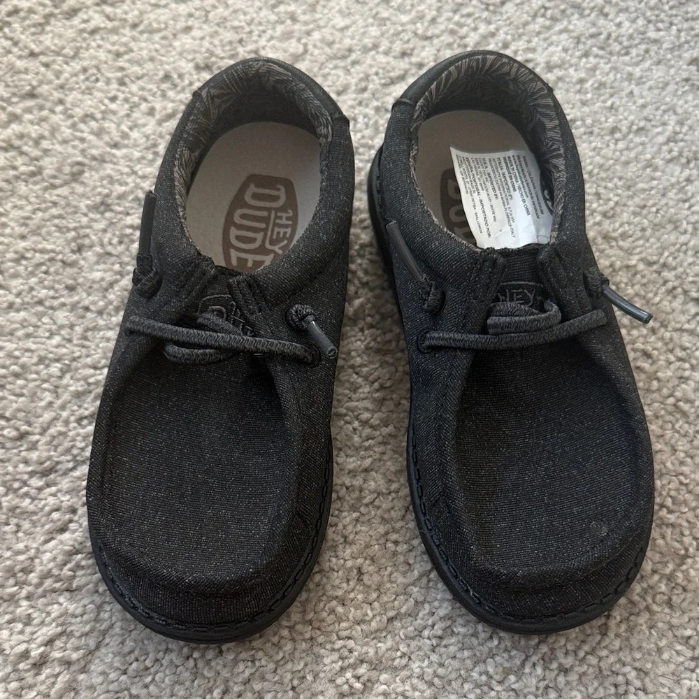 Brand new, never worn Hey Dude Kids Charcoal Moccasins